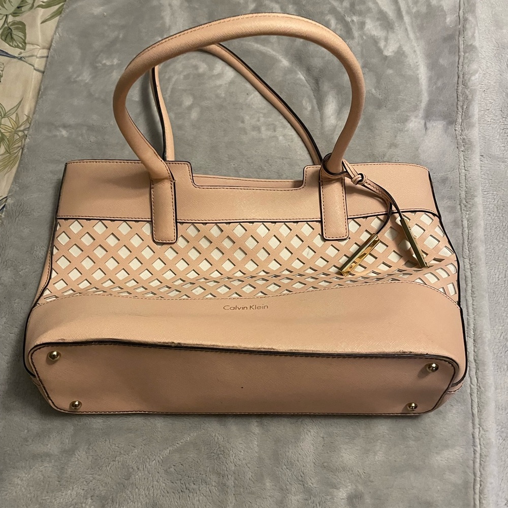 Calvin Klein pink and white bag
